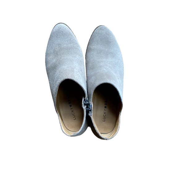 Lucky Brand womens Fenley Suede Ankle Booties Size 7M tan taupe - Picture 2 of 6